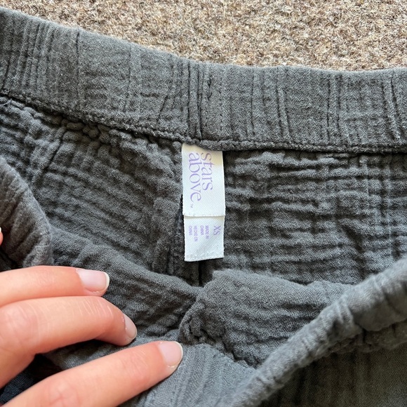 Dark Grey 2 Piece Sleep Set Short Sleeve Top + Drawstring Shorts Size XS Pajamas - Picture 6 of 12